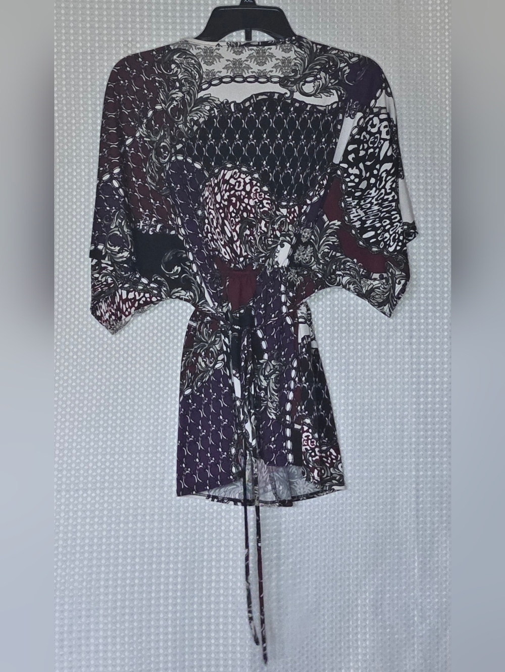Whimsigoth Boho Wrap Blouse Cinch Waist Top Dark Academia Vibe XL - Picture 10 of 12
